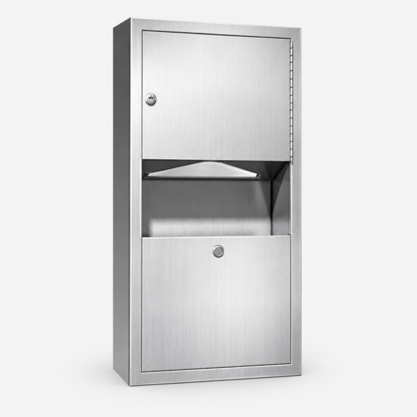 Paper Towel Dispenser and Waste Receptacle